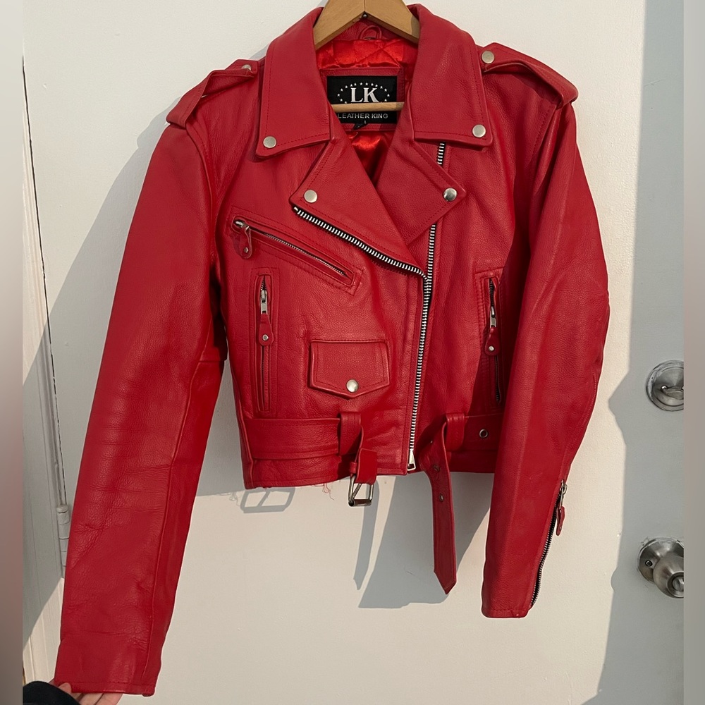 VINTAGE Full Leather Jacket Red - NEW